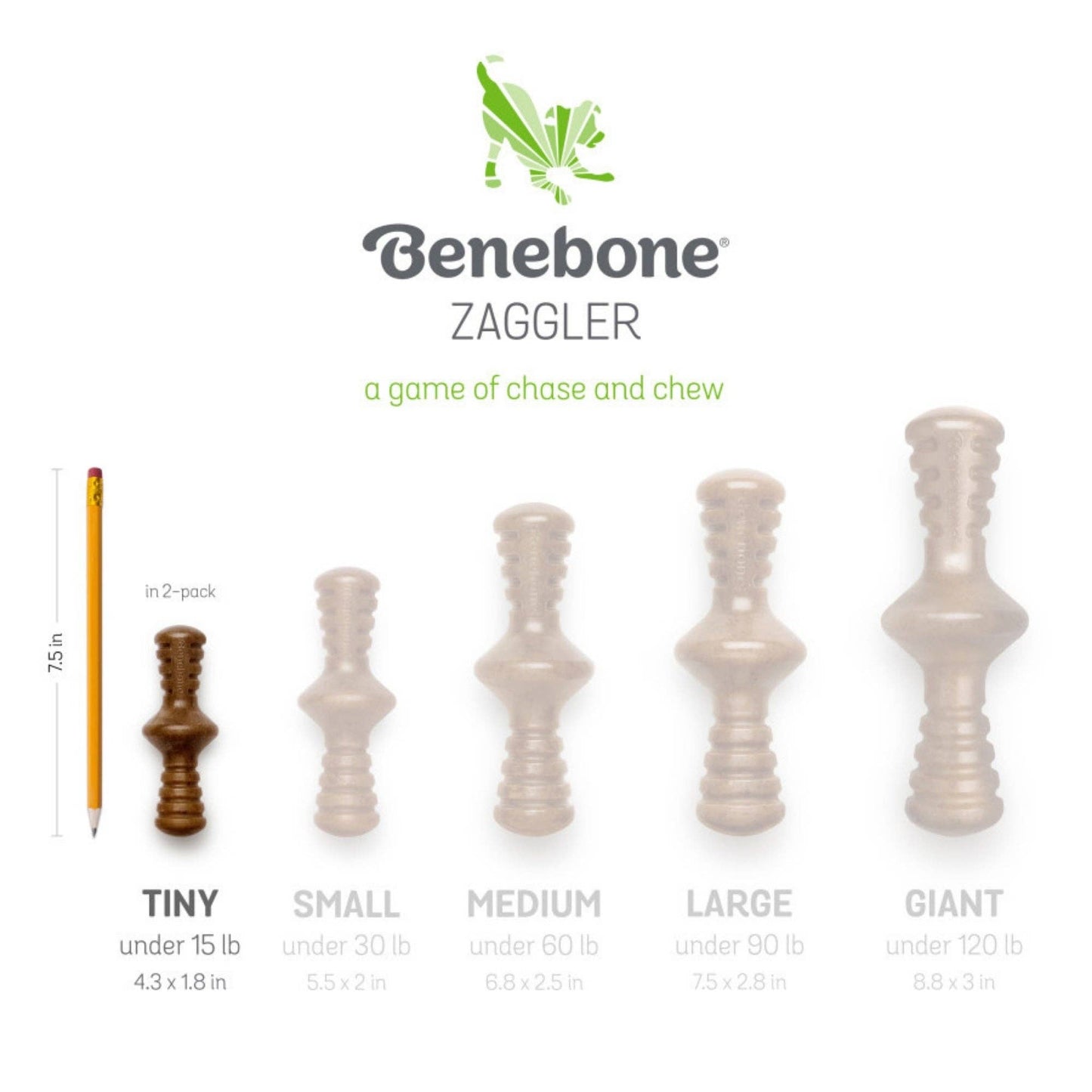 Benebone Puppy Pack Stick & Zaggler Dog Chew Toy Maplewood & Bacon