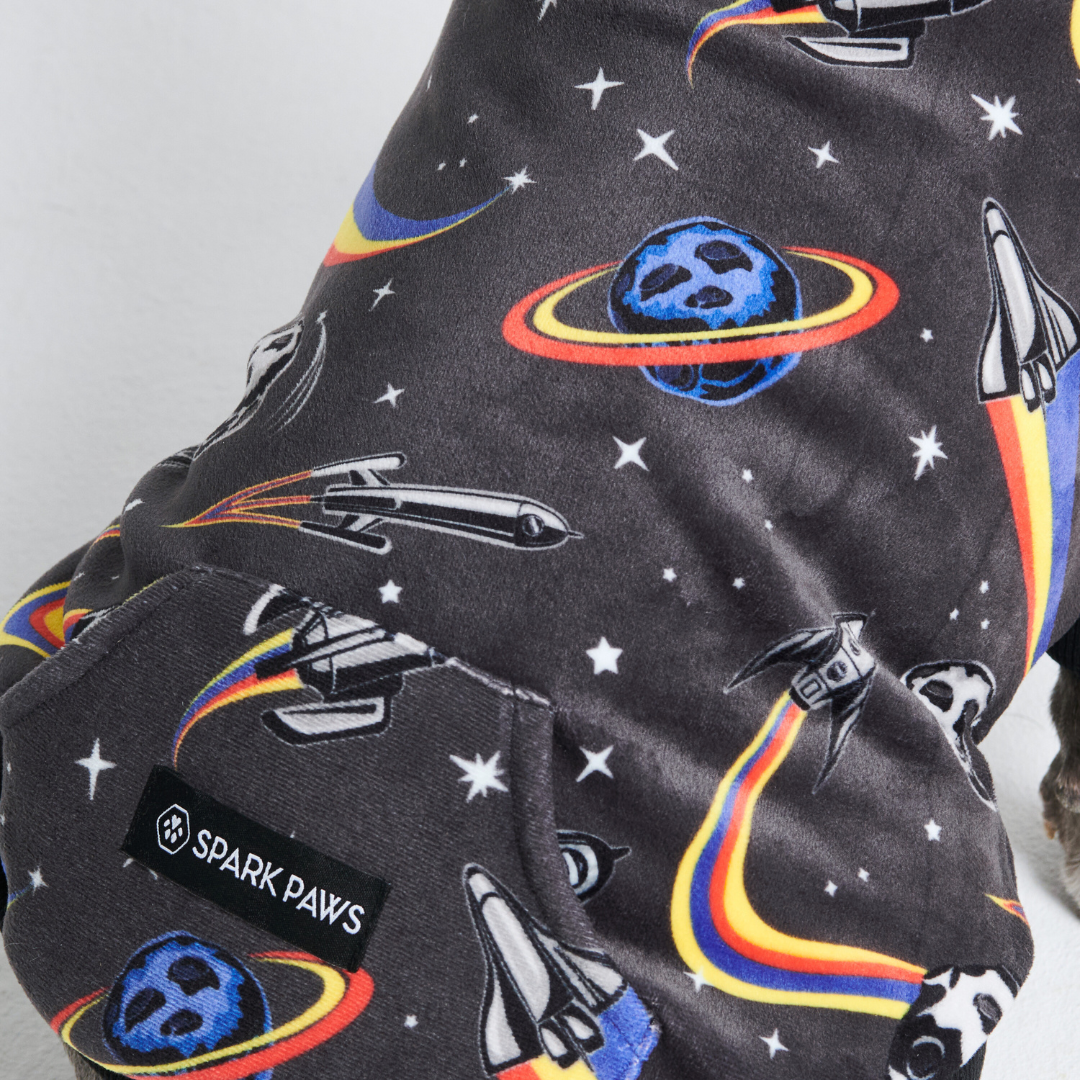 Sudadera con capucha de perro espacial