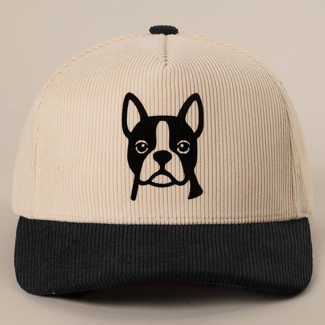 French Bulldog Corduroy Trucker Cap