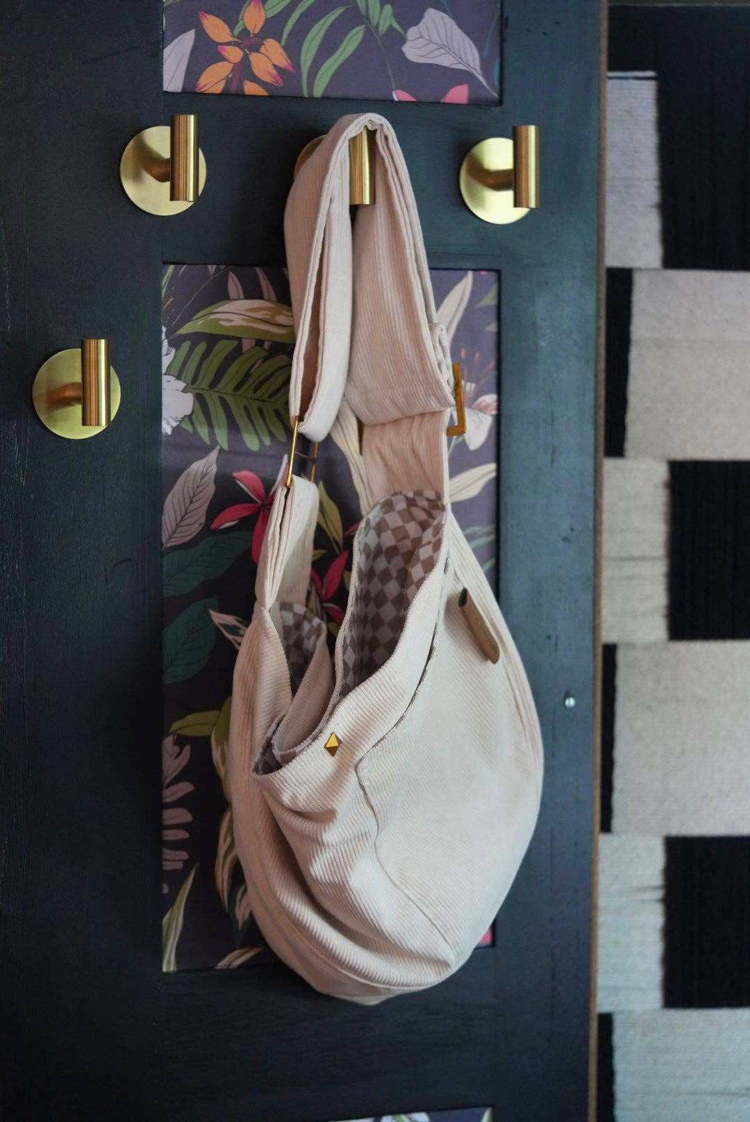 Pet Sling Carrier: Cream Corduroy
