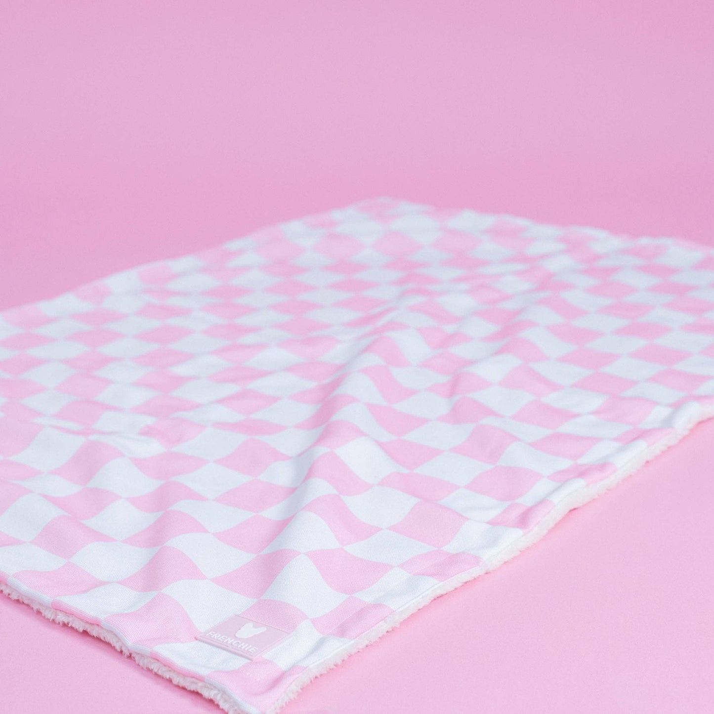 Frenchie Blanket - Pink Checkered