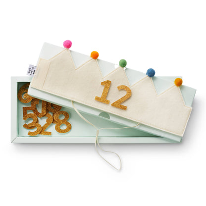 Ivory Dog Dog Birthday Crown + Numbers Set