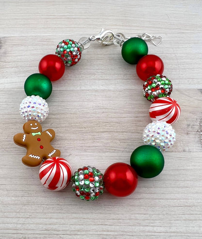 Gingerbread Peppermint Dog Necklace