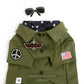 Top Gun Look Dog Outfit Pilot Shirt, Scarf, & Glasses Costume