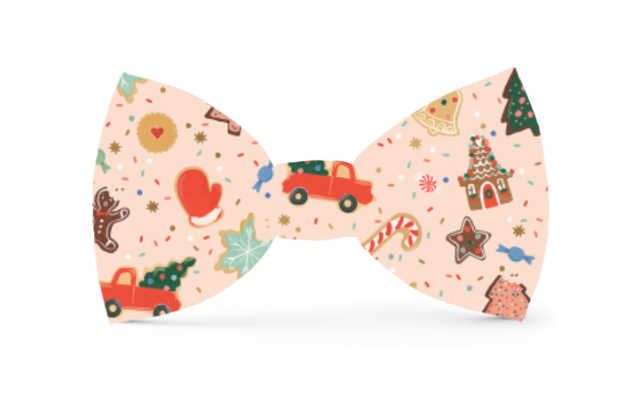 Holiday Cookies Dog Bow Tie