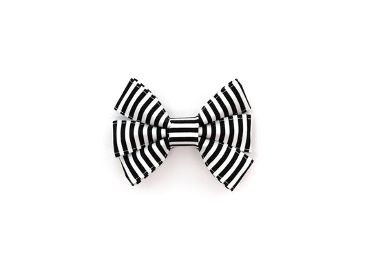 Licorice Stripe Girly Dog Bow