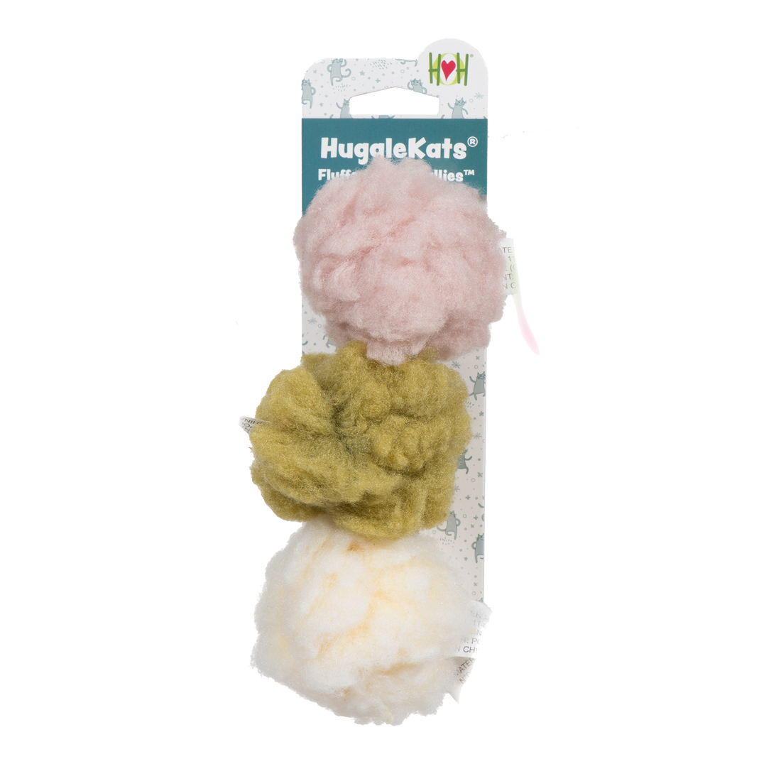 HuggleKats® FlufferFleece™ Ballies Plush Cat Toys - 3 Pack