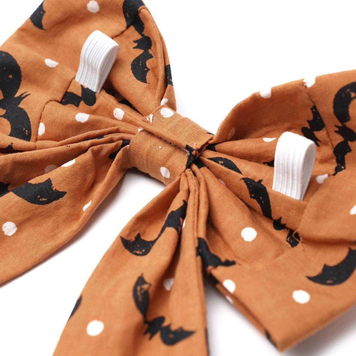 Orange Batty Halloween Sailor Bow