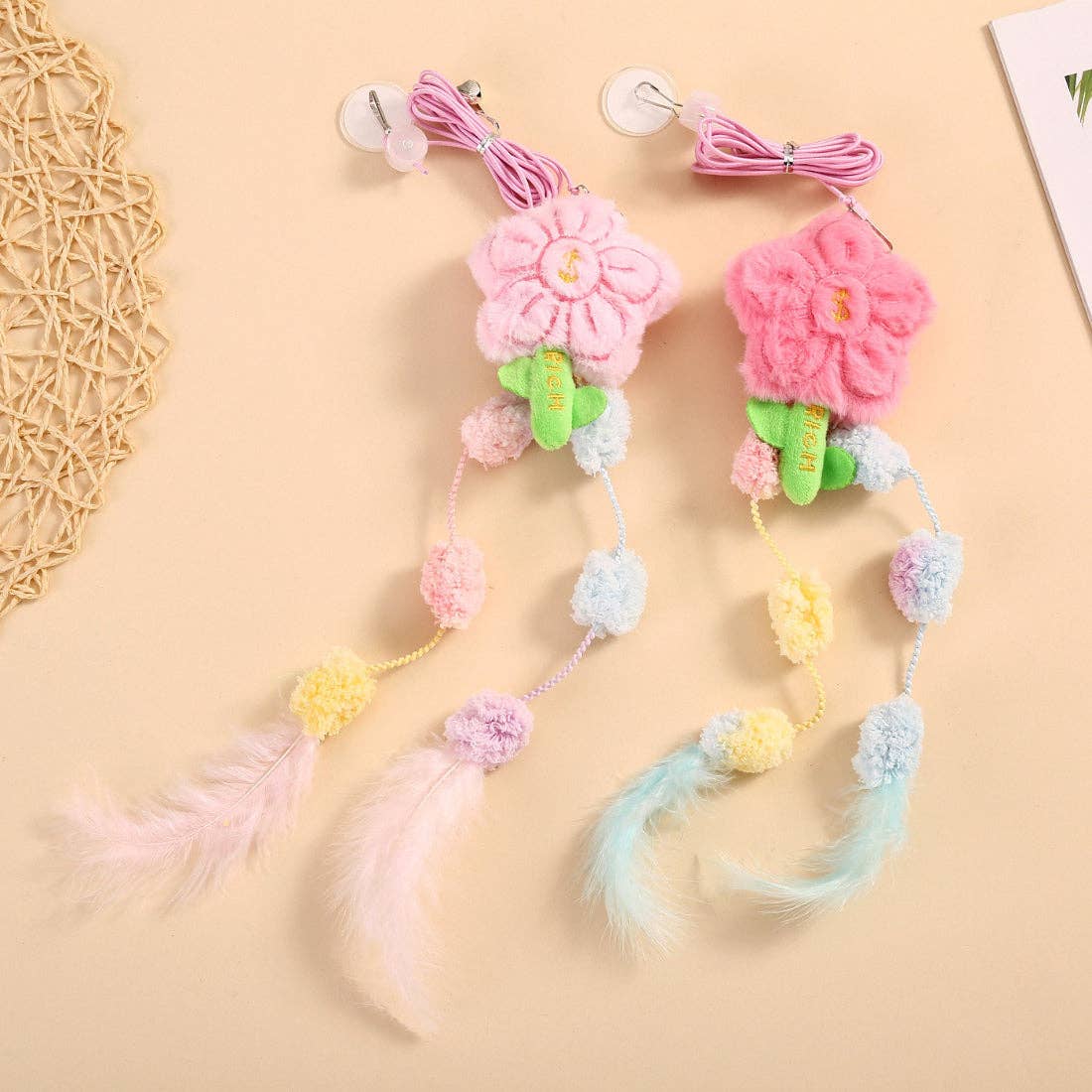 Moo - Soft Pastel Flower Hanging Teaser Toy