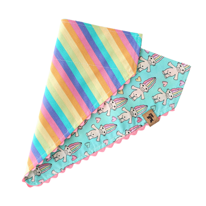 Bandana reversible para collar de perro Love Trolls