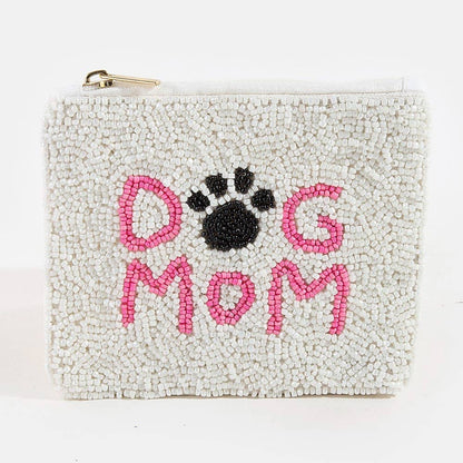 Seed Beaded Dog Mom Coin Purse