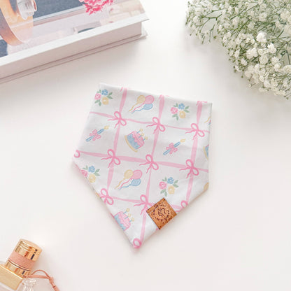 Pink Bows And Cake Birthday Celebration Bandana