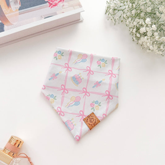 Pink Bows And Cake Birthday Celebration Bandana