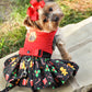 Christmas Gingerbread Dog Dress with D-Ring and Leash