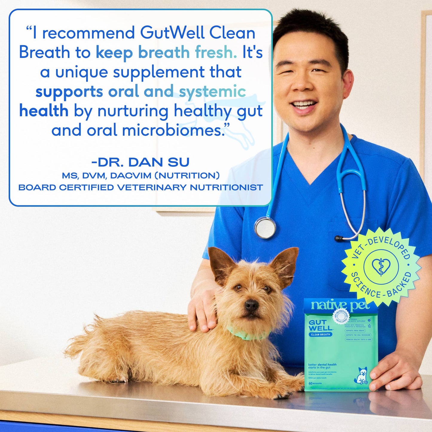 Native Pet GutWell Clean Breath, Dog Dental Care Supplement