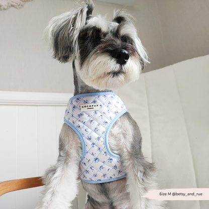 Quilted Ditsy Floral Periwinkle Adjustable Harness