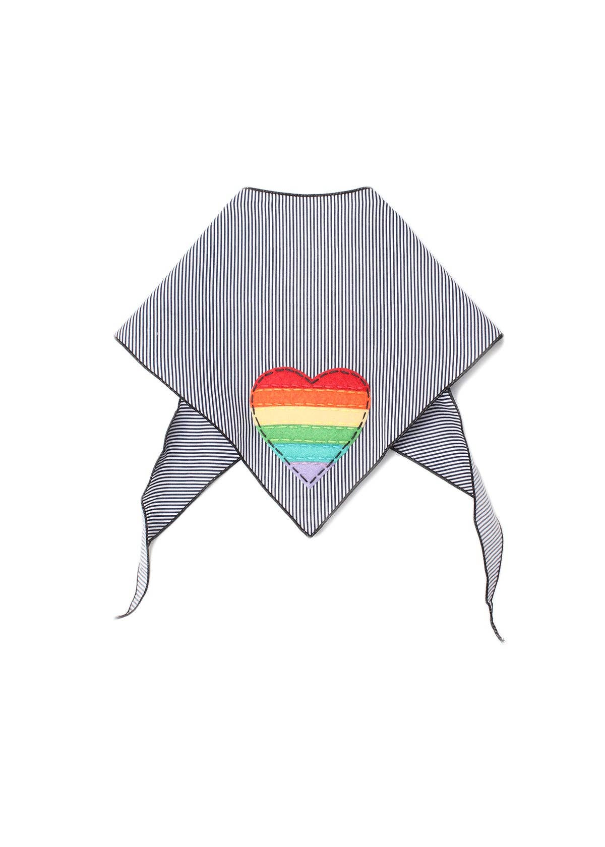 Stitched Rainbow Heart Patch Bandana
