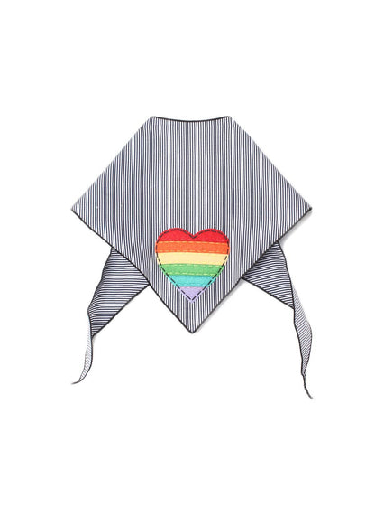 Stitched Rainbow Heart Patch Bandana