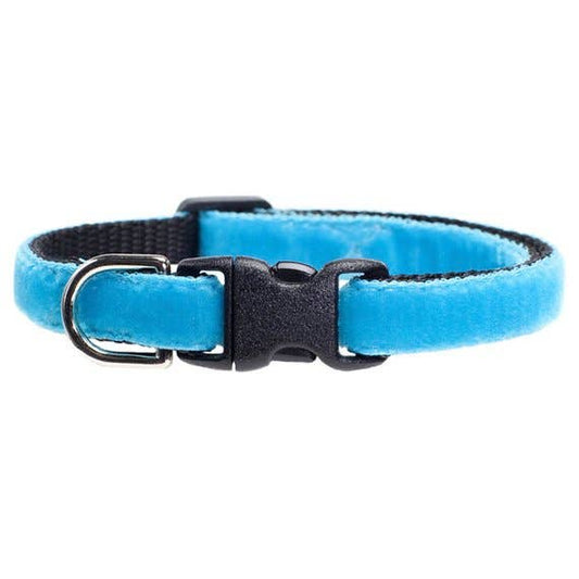 The Sky's The Limit Blue Velvet Small Pet Collar