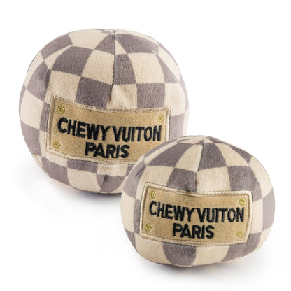 Juguete para perros con chirrido Checker Chewy Vuiton Ball: pequeño/mini