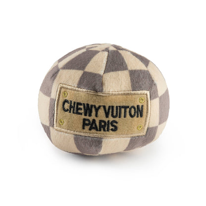 Juguete para perros con chirrido Checker Chewy Vuiton Ball: pequeño/mini