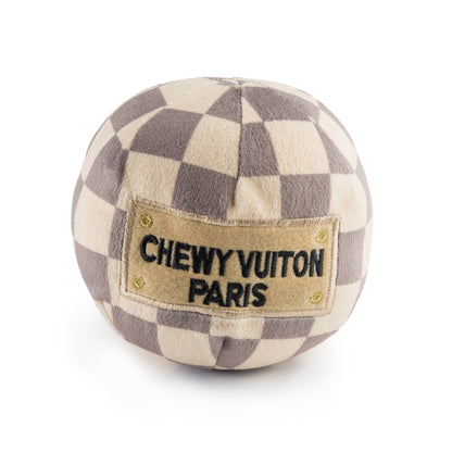 Juguete para perros con chirrido Checker Chewy Vuiton Ball: pequeño/mini