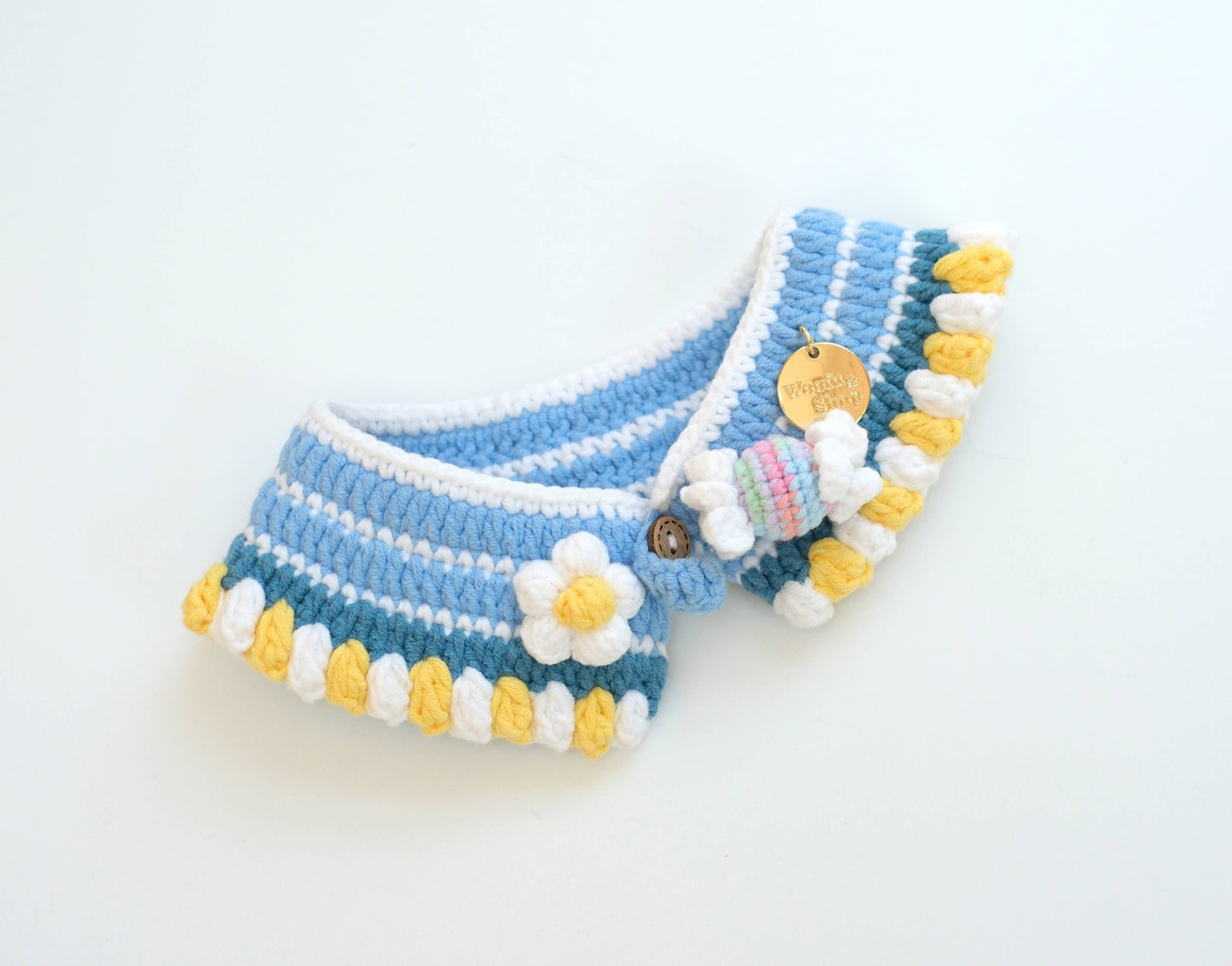 Crochet Dog Collar Cotton Candy