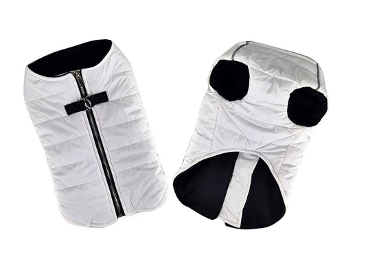 Zip Up Dog Puffer Vest - White