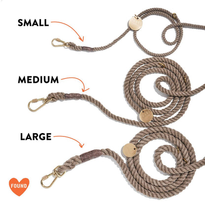 Matte Black/Natural Rope Dog Leash