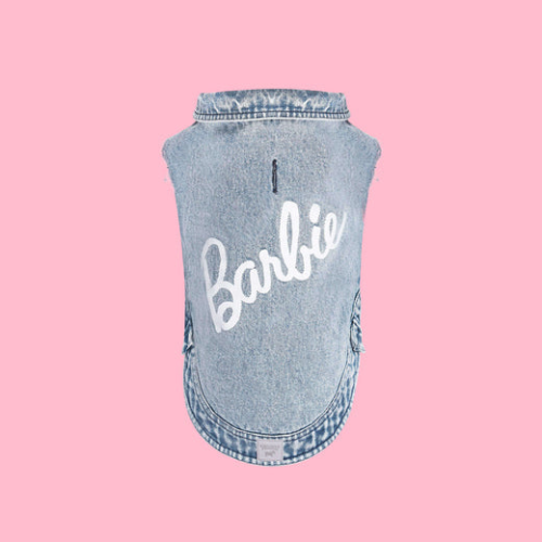 Barbie Downtown Denim Vest - Acid Wash Blue