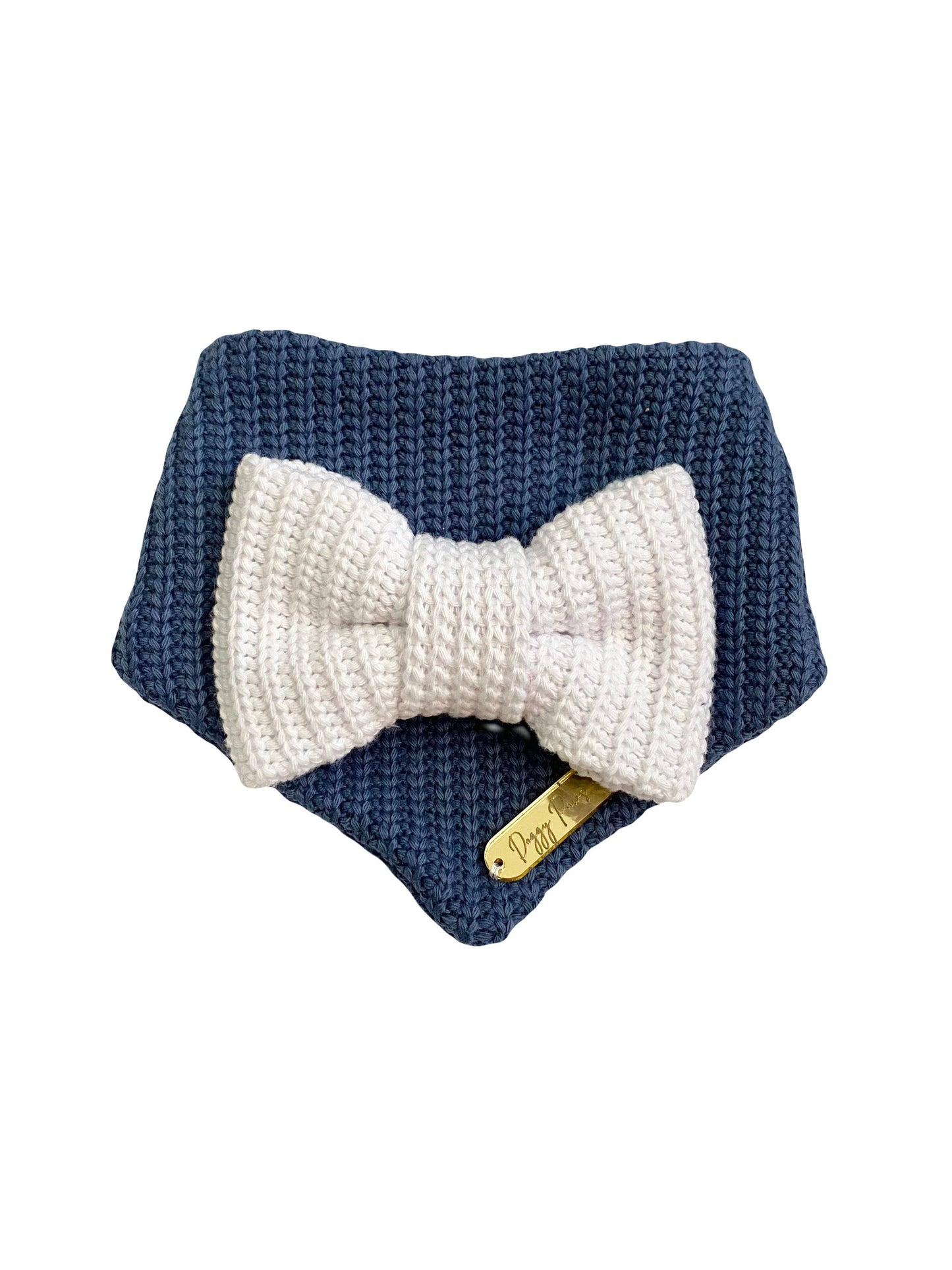 Navy Babe Dog Bandana Bow