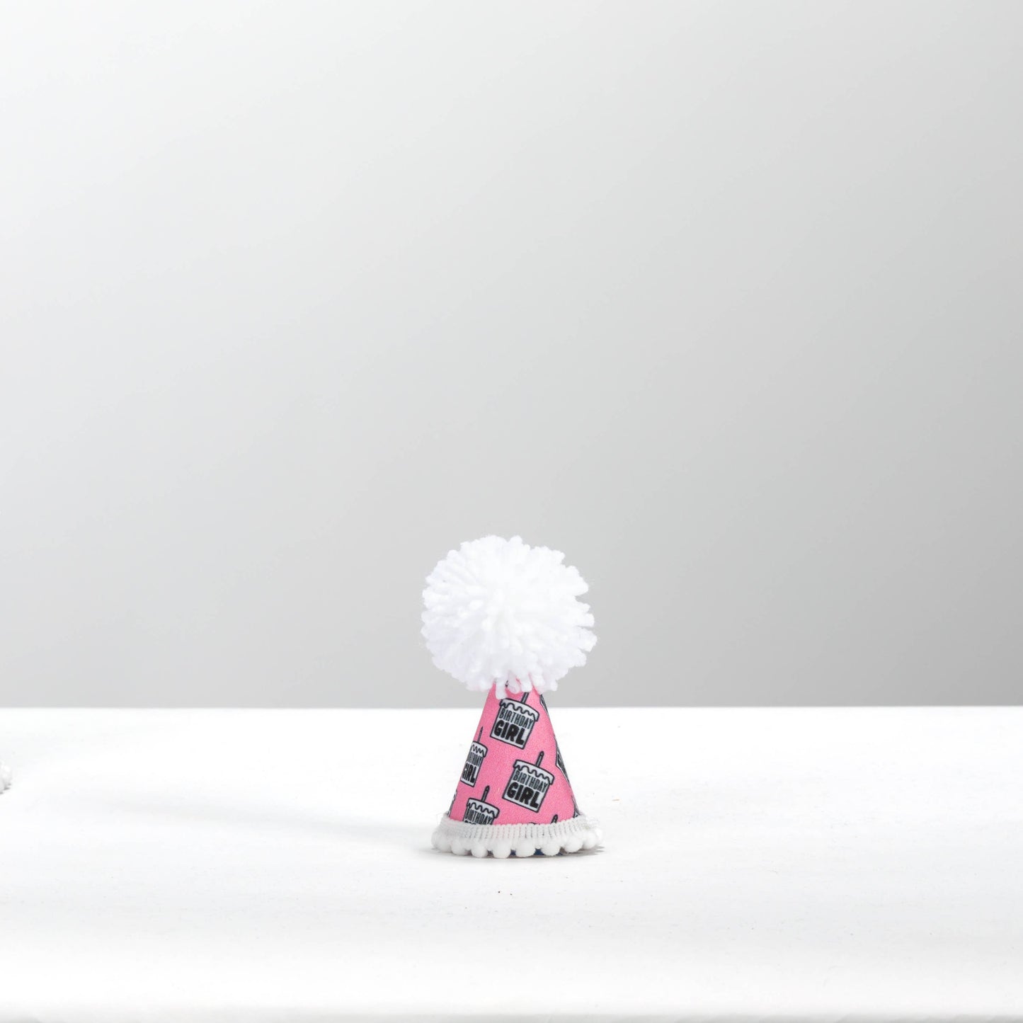 Birthday Girl White Pom Party Hat