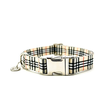 Dog Collar - Beige Plaid