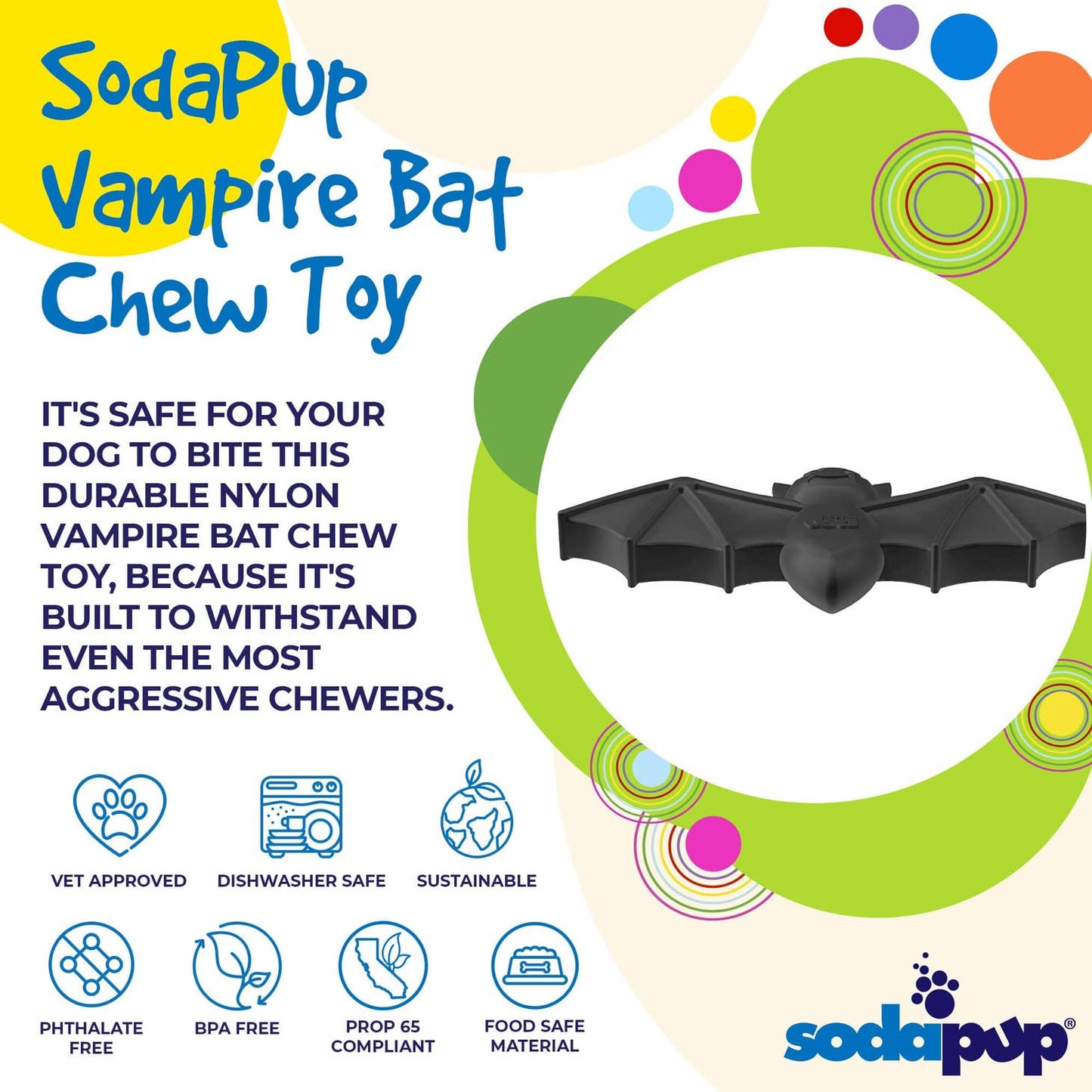 Vampire Bat Durable Nylon Chew Toy