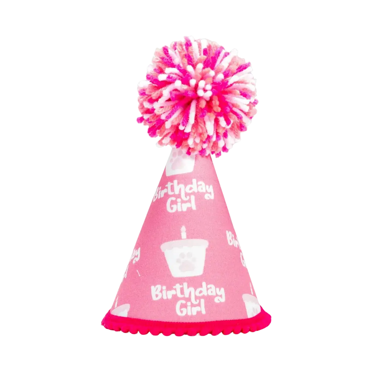 Birthday Girl Pink Pom Party Hat