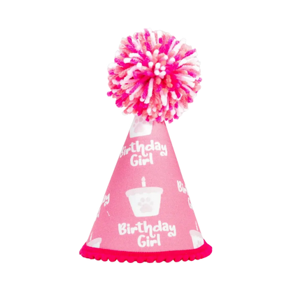Birthday Girl Pink Pom Party Hat
