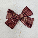 Fall Plaid Hair Dog Bow