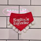 Santa's Favorite Christmas Dog Bandana with Red Poms