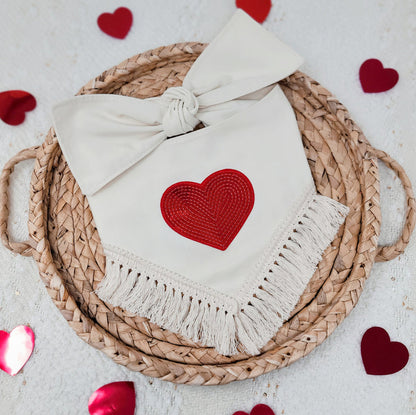 Sequin Heart Bandana Dog Bandana