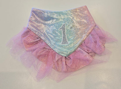 Unicorn 1st Birthday Frill Dog Bandana