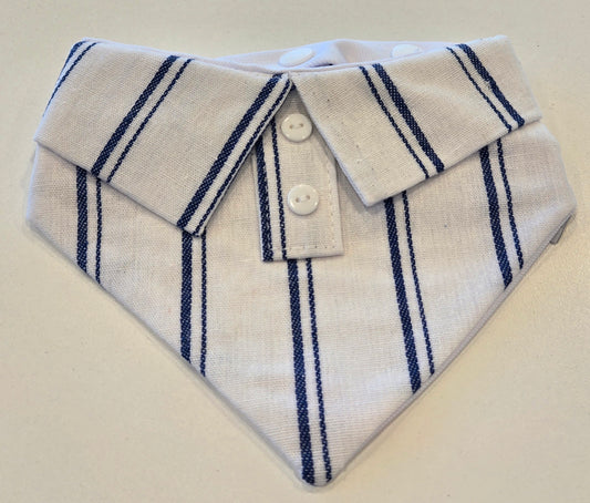 White Stripe Polo Dog Bandana