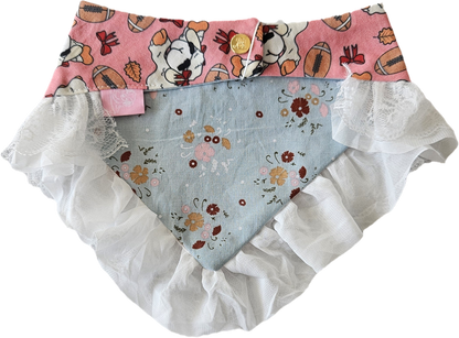 Lamb Football Dog Bandana with Trim - Pink