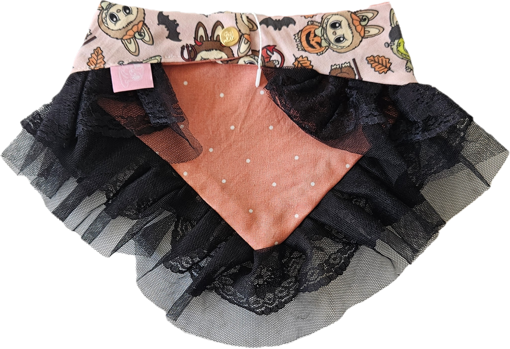 Monster Dog Bandana with Trim - Pink