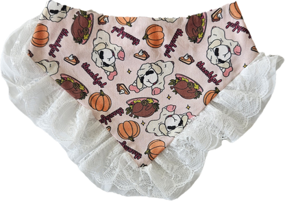 Lamb Thankful Dog Bandana with Trim - Pink
