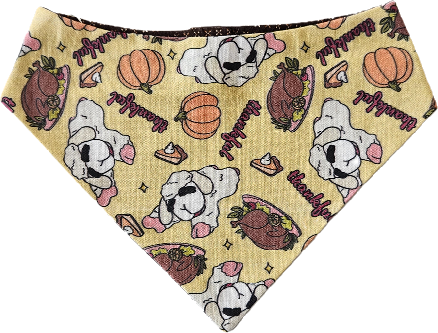Lamb Thankful Dog Bandana - Yellow