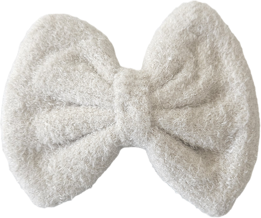 White Sherpa Bow with Clips