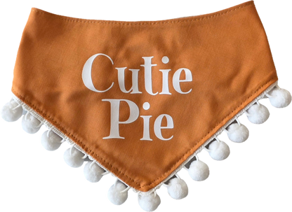 Cutie Pie with Pom Pom Dog Bandana