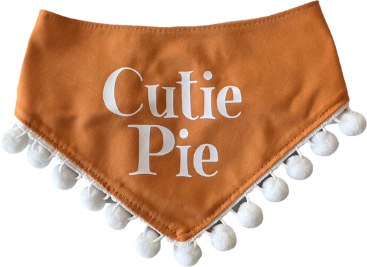 Cutie Pie with Pom Pom Dog Bandana