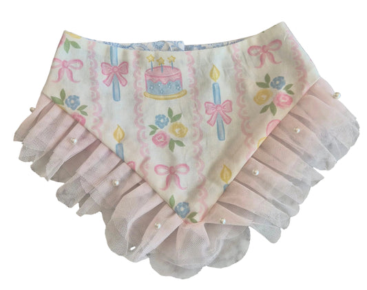 Pastel Birthday with Tulle Dog Bandana