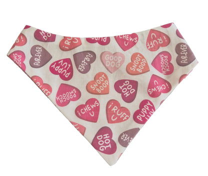 Conversation Hearts Valentine's Dog Bandana